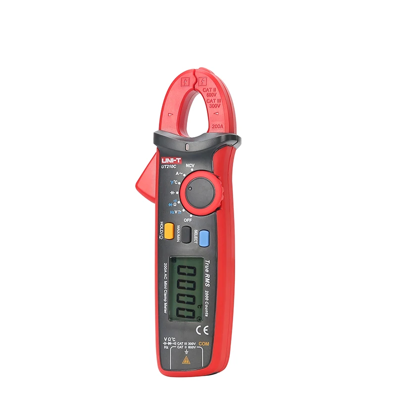 UNI-T UT210C Цифровой Мини Клещи Авто Диапазон AC DC напряжение Температура Емкость Сопротивление НТС диод тест мультиметр