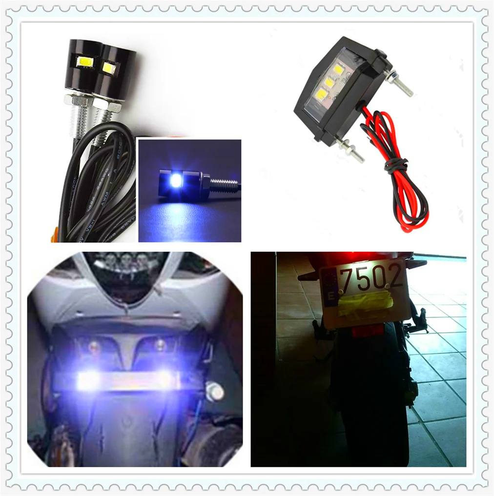 

new Motorcycle lights Tail LED License Plate Light Bulb for YAMAHA YZF 600R Thundercat R1 R6 R25 R3 FZ1 FAZER FZS 1000S
