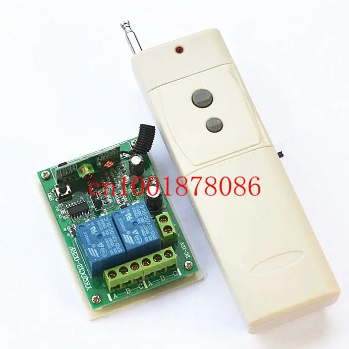 

Professional DC12V 24V 2CH RF Wireless Remote Control Switch System Transmitter Receiver with Transmitter For Motor Gate Light