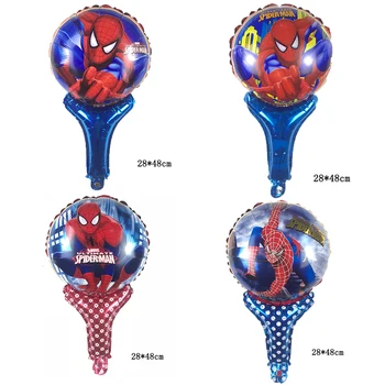 

50PC Spiderman Hand stick air balloon Aluminum foil balloons happy birthday party decorations kids toy Supplies