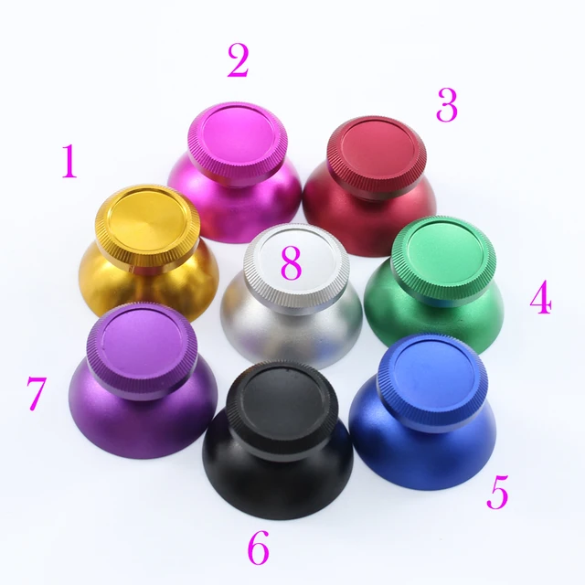 Best Price  8 Colors Metal Joysticks For Microsoft Xbox One 1 Controller Aluminium Analogue Thumbsticks Thumb Stick - Gold Silver