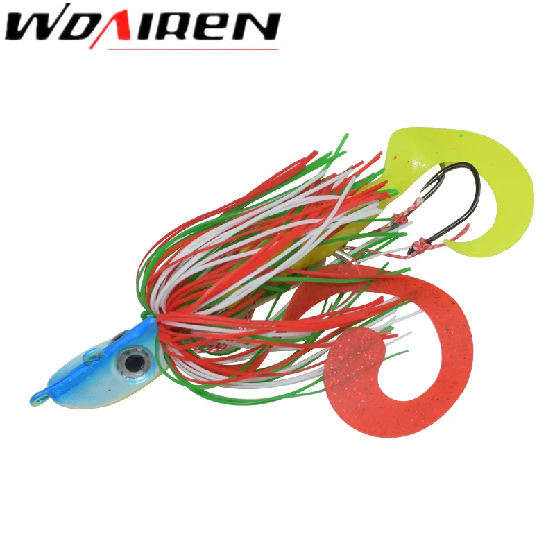 

1Pcs Fishing Lure Jig Head Bait Rubber Threads Skirts Straps Squid 29g Head Lures Beard Wire Fishing Accessory Pesca WD-157