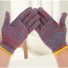 Z& Q рабочие перчатки из хлопчатобумажной пряжи Нескользящие носимые красные с серыми эластичными перчатками один размер G091301