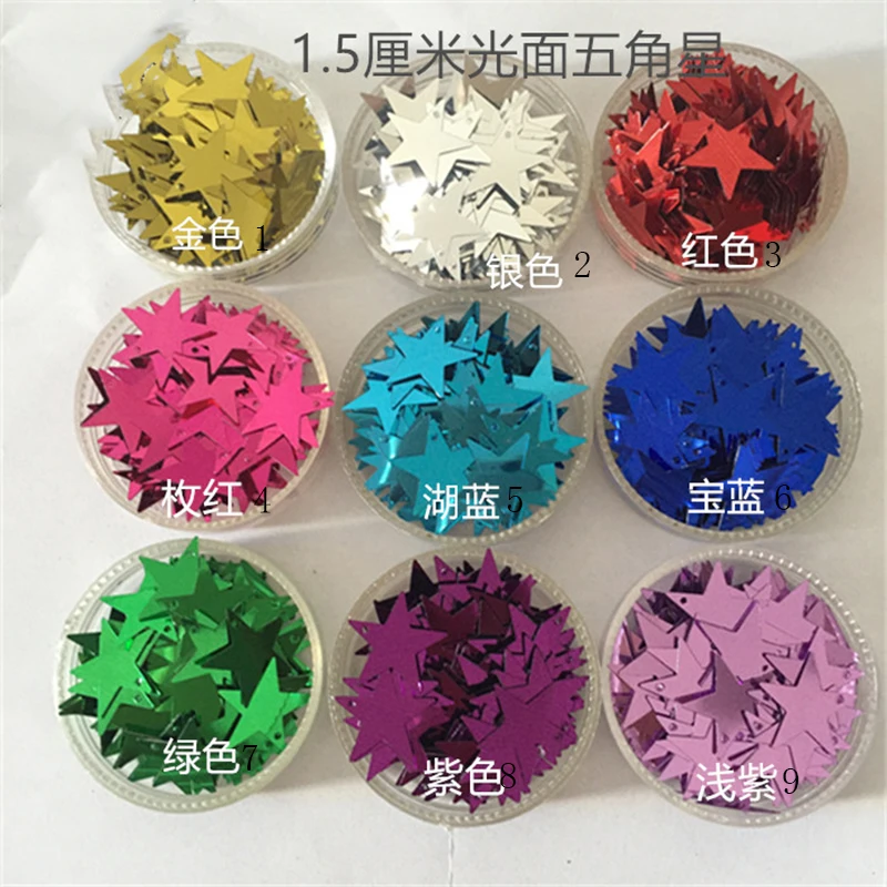 

About 4150Pieces 15mm PVC Stars Sequins Confetti DIY Clothing Gift Wedding Party Art Decoration Jewelry Accessories
