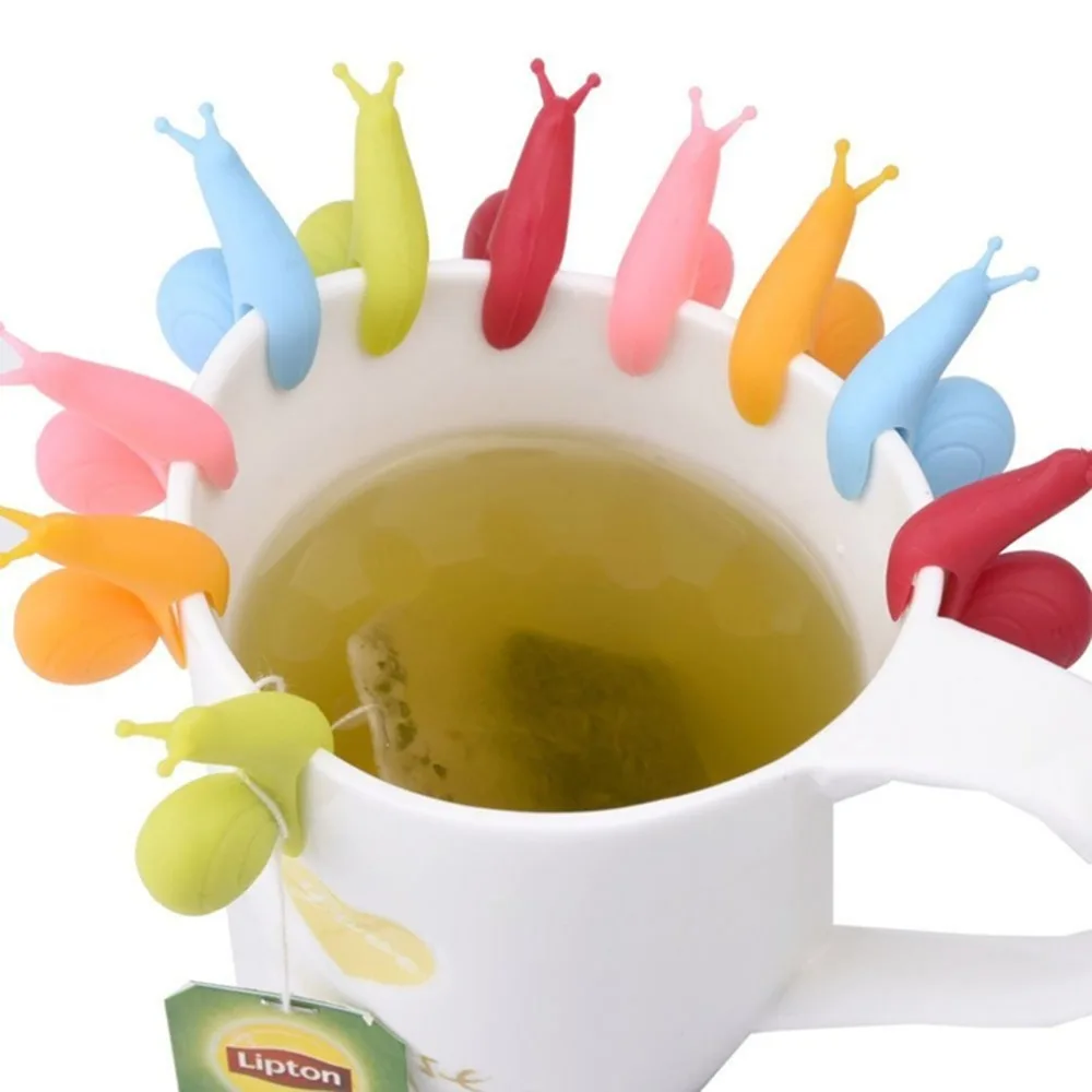 

Cute Snail Shape Silicone Tea Bag Holder Cup Mug Hanging Tool Kitchen Drinkware