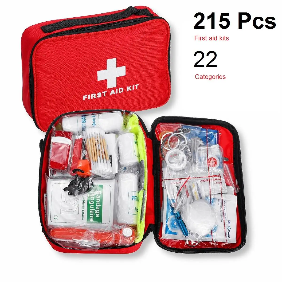 

215 PCS Camping First Aid Kit Emergency Medical Bag Waterproof Car kits bag Outdoor Travel Survival kit Empty bag Househld