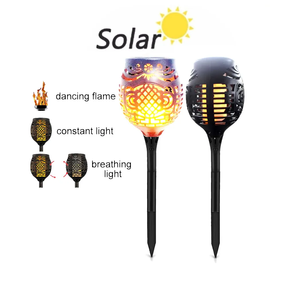 

4pcs/lot Solar 96LEDs Lawn Dancing Torch Lights radar LED Solar Flame flameing ip65 jump flame flash s Landscape Garden Lamp To