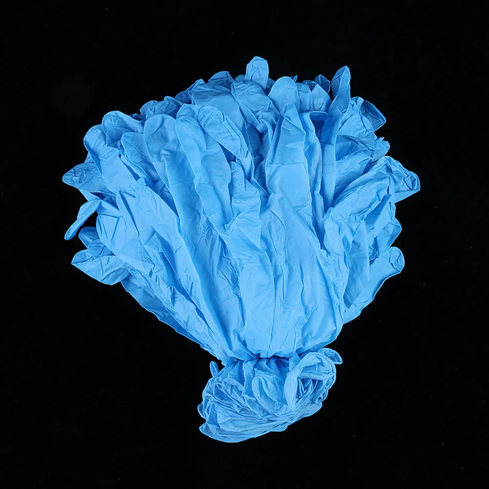 

100pcs Disposable Nitrile Exam Gloves Anti-slip Powder Free Non Latex Non Vinyl 899