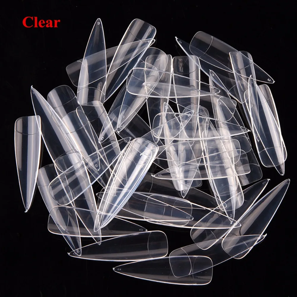 

Makartt 10 Bags Long Stiletto Nails Long Sharp False Nail Art Tips Acrylic Salon White Natural Clear 500Pcs A0510X