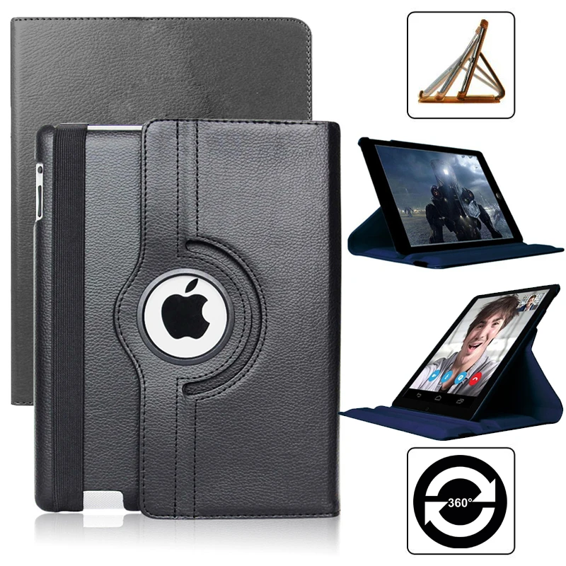 

360 Rotate Case For iPad 2018 2017 9.7/Air 1/Air2/iPad 2/3/4 iPad2 iPad3 iPad4 A1430 A1458 A1395 A1396 Stand Holder Tablet Cover