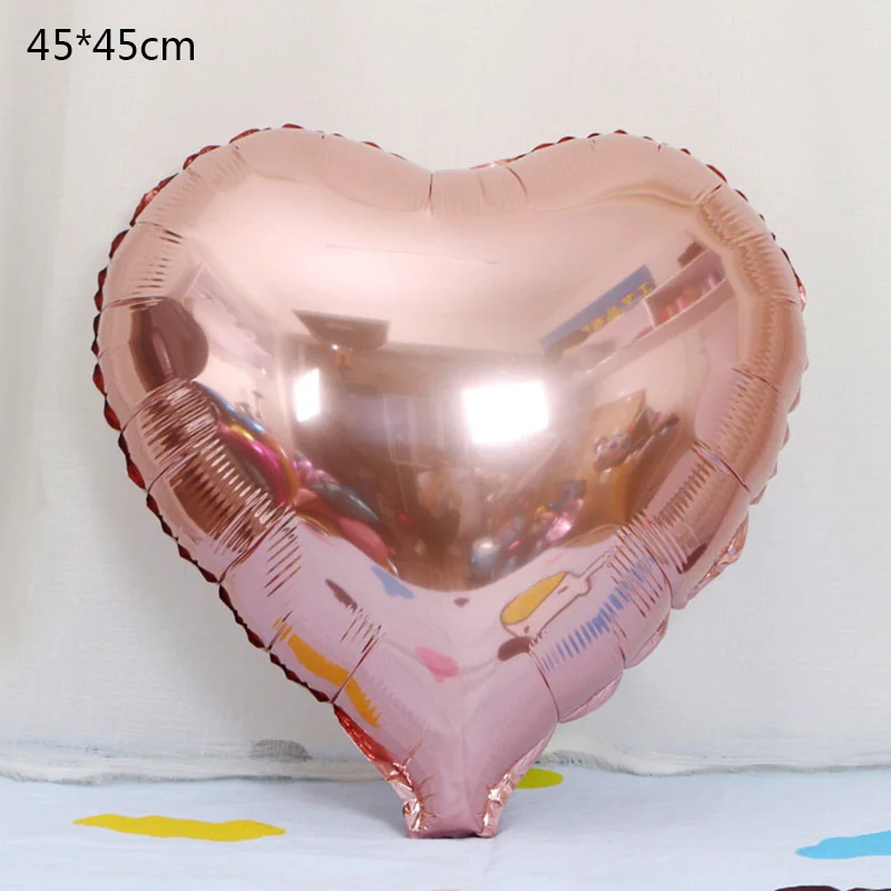 New 18-inch rose gold Star and Heart aluminum balloon children's birthday party Bride and groom wedding decoration balloons New 18-inch rose gold Star and Heart aluminum balloon children's birthday party Bride and groom wedding decoration balloons