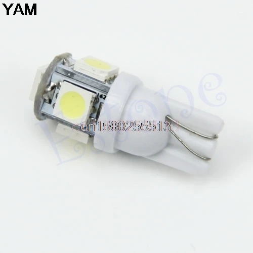 10xT10 5050 SMD 5 светодиодных Клин автомобилей Белый свет лампы 194 168 W5W 12 В Горячий Новый