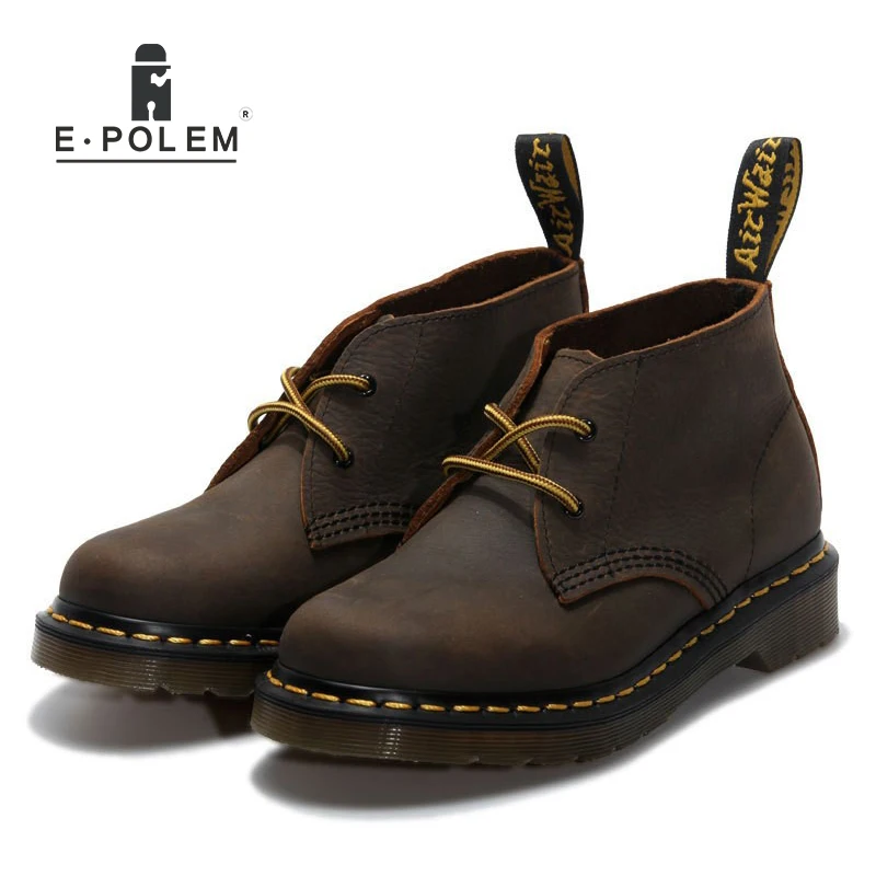 

2017 Fashion Men Genuine Leather Boots Shoes Work Martin Boots Unisex Platform Autumn Winter Vintage Casual Ankle Martin Boots