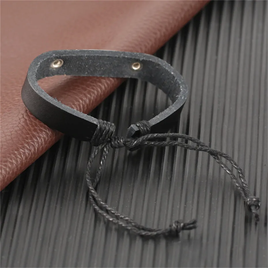 Stylish Black Brown Happiness Door Love Theme Charms Women Leather Bracelets Rope Chain Mother Gift Jewelry  (11)