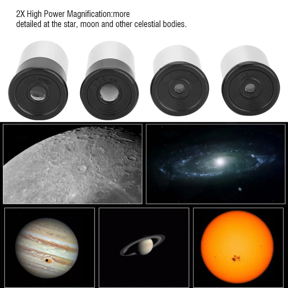 

4X Eyepiece Set SR4mm&H6mm&H12.5mm&H20mm 0.965" for Astronomy Telescope