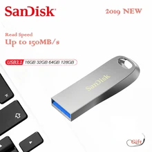Двойной Флеш-накопитель SanDisk Ultra Luxe CZ74 USB флэш-накопитель 128 ГБ USB 3,1 флеш-накопитель 64G usb-накопители до 150 МБ/с. читать Скорость флеш-накопитель 32G 16G с вытяжным шнуром