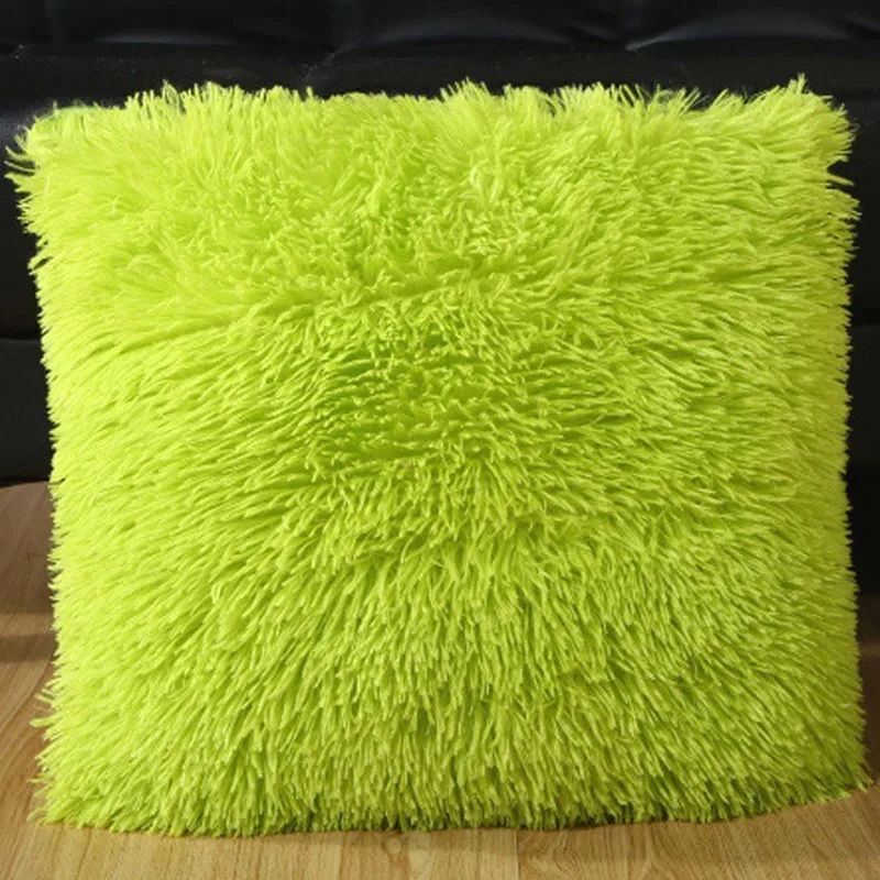 Плюшевая наволочка для подушки, чехол для дивана, стула 43x43 см, белый, черный, красный, фиолетовый, зеленый, серый, декоративная наволочка, чехол для подушки, чехлы