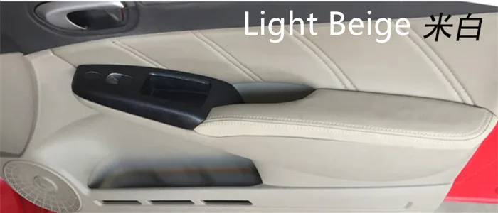 4 шт. микрофибра кожа межкомнатные двери подлокотники Защитная крышка для Honda Civic 8th Gen 2004 05 06 07 08 2009 AAB140 - Название цвета: Light Beige