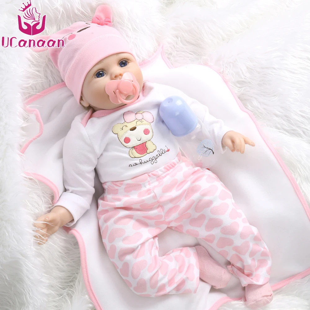 UCanaan/55 см мягкие силиконовые куклы Reborn Baby 22 &quotигрушка для обувь девочек