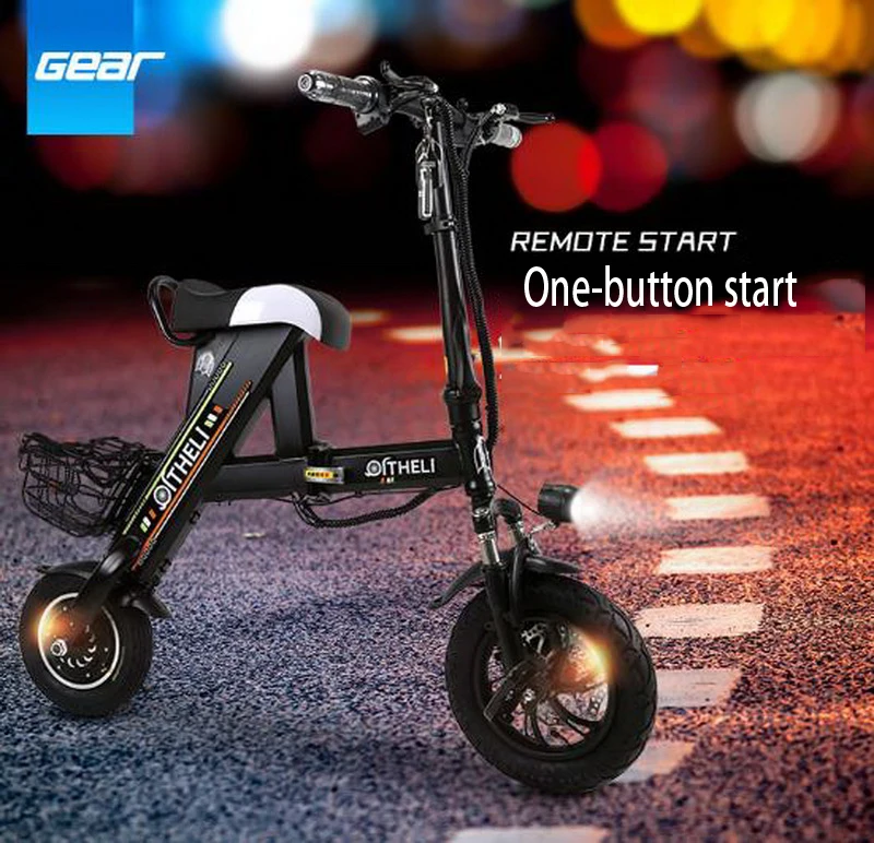 Cheap Venividivici Super light Mini-electric bike with Basket folding female small electric car lithium battery adult scooter 4