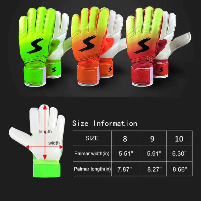 Цветные градиентные кости гильотинные латексные утолщенные футбольные Вратарские противоскользящие перчатки футбольные перчатки вратаря двойная защита