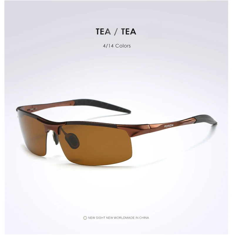 AORON алюминиевые Мужские поляризационные солнцезащитные очки Брендовые оригинальные очки мужские цветные покрытия отражающие водительские очки Oculos - Цвет линз: Brown Brown