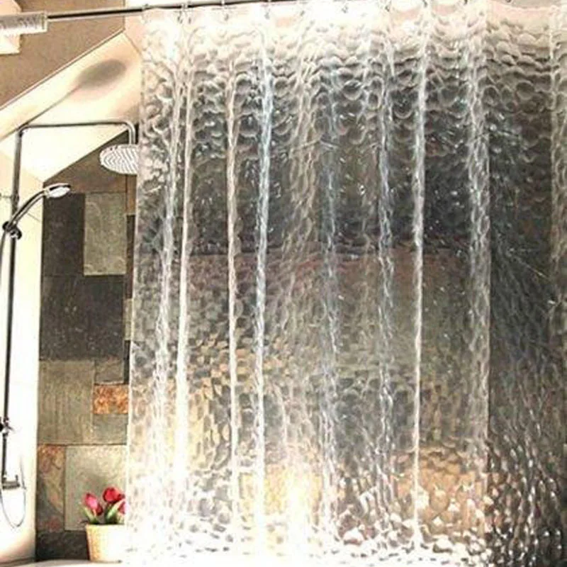 3D shower curtains Home Bathroom Water Cube PEVA Shower Curtain Clear Thicker Sanitary Ware Suite cortina rideau de douche AA 3D shower curtains Home Bathroom Water Cube PEVA Shower Curtain Clear Thicker Sanitary Ware Suite cortina rideau de douche AA