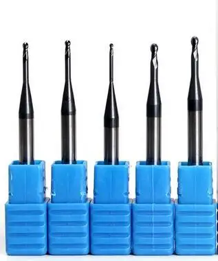 

5pcs HRC55 deep grooving Solid Tungsten Carbide Long neck ball nose End Mill for CNC machine cutter
