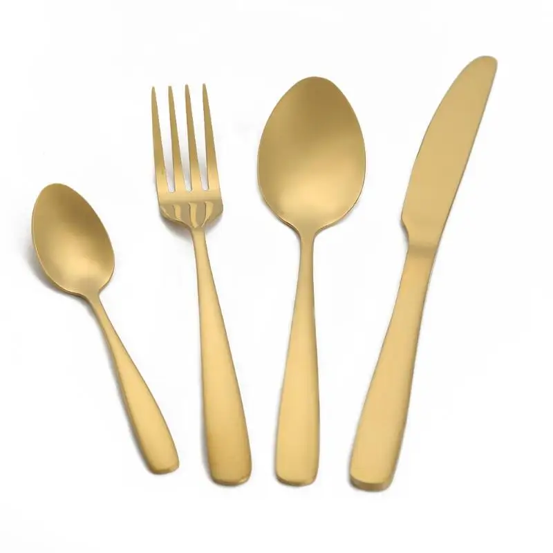 4pcs Portable Travel Tableware Set Stainless Steel Spoon Fork Knife Cutlery Kitchen Bar supplies - Цвет: B