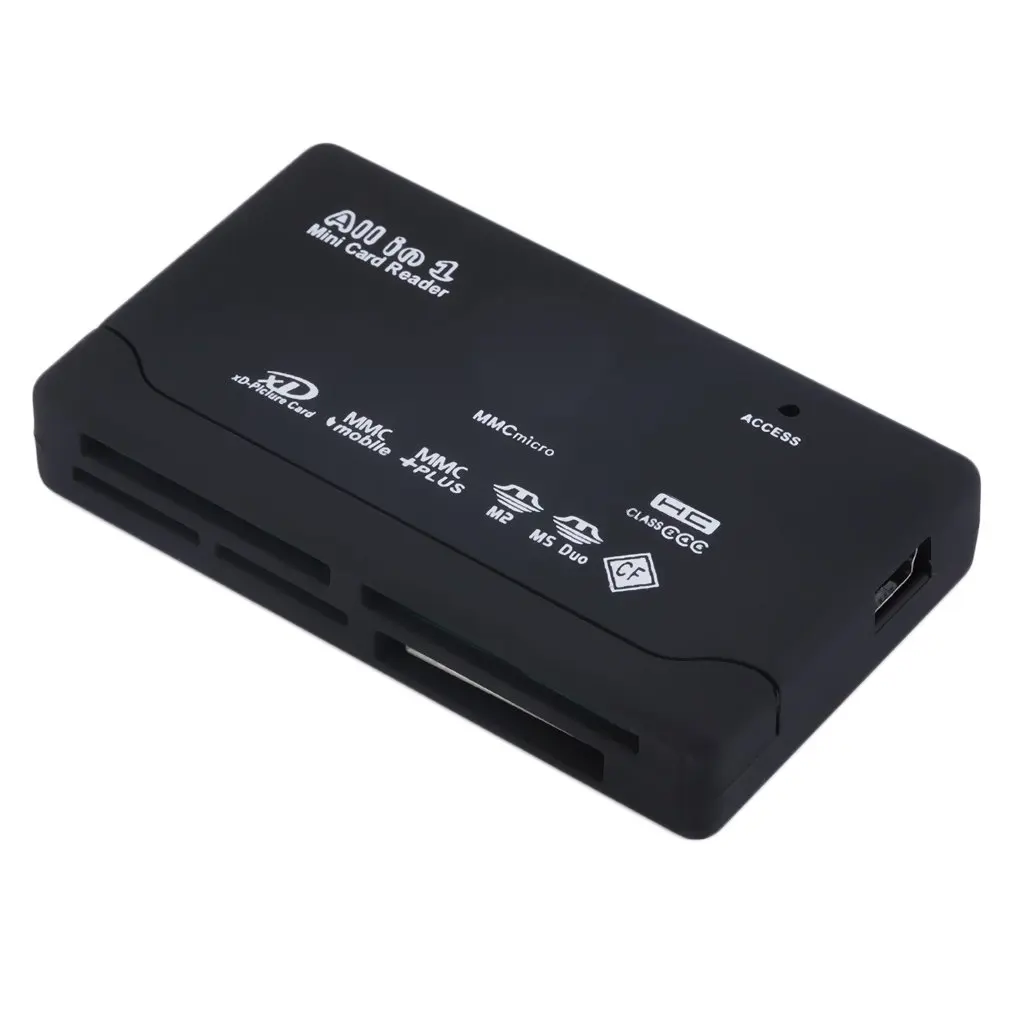 Новые Горячие Черный Внешний USB 2,0 Multi Card Reader для XD MMC MS CF TF мини M2 Перевозка груза падения