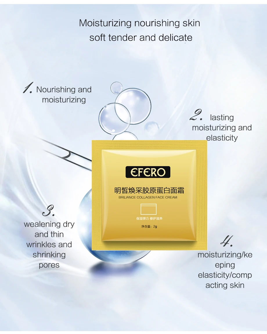 EFERO 5 упаковок гиалуроновой кислоты лица коллагеновый крем Сыворотка для уход за лицом; отбеливание увлажняющий крем для лица антивозрастной против морщин крем