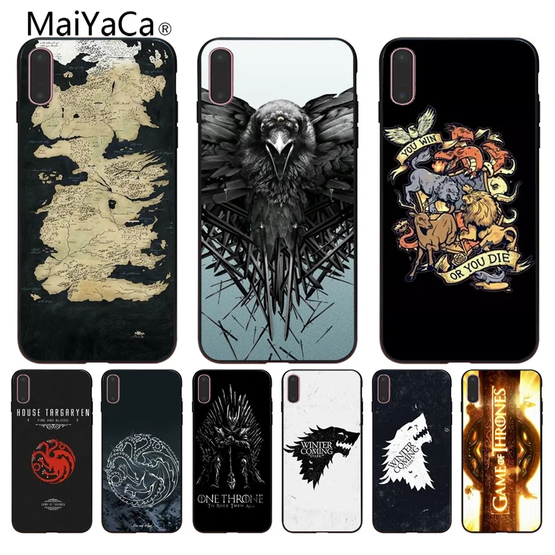 

MaiYaCa The Game of Thrones TV Coque Shell Phone Case For Apple iPhone 8 7 6 6S Plus X XR Max5 5S SE 5C Mobile Cover