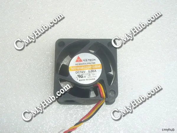 Натуральная для Y. S. TECH NYW04020012BM DC12V 0.06A 3pin 3 провода 4020 40X40X20 мм охлаждающий вентилятор