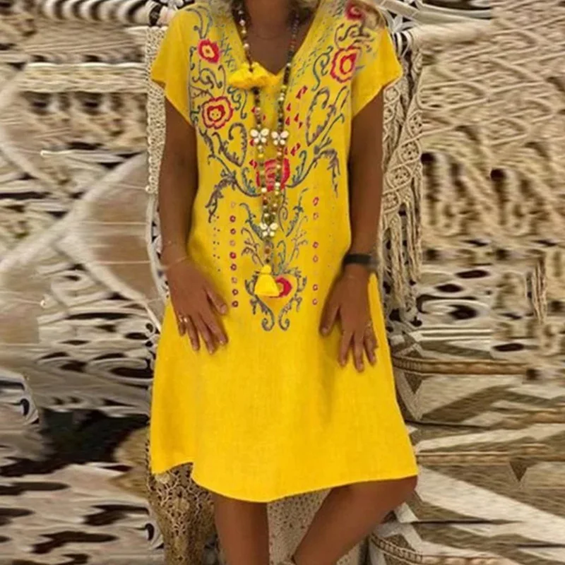 Женское платье с v образным вырезом в стиле ретро модные вечерние платья принтом