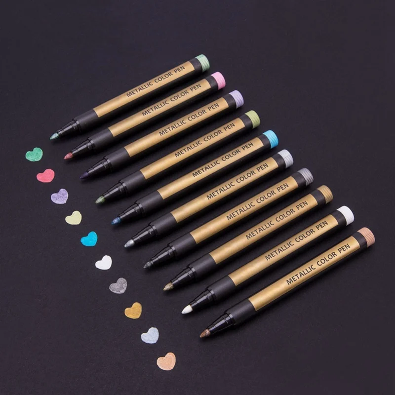 

Metal Pen Tip Metallic Color Paint Markers DIY Card Gift Photo Album Mark Paint Marker Pen Multi Colors for Rock Painting