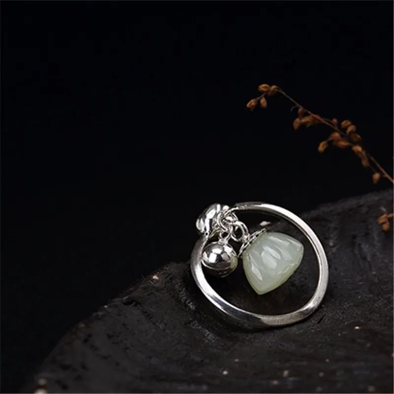 Jinwateryu S925 серебро кольцо Белый лотос инкрустированные открытие дамы высокого класса ювелирные изделия