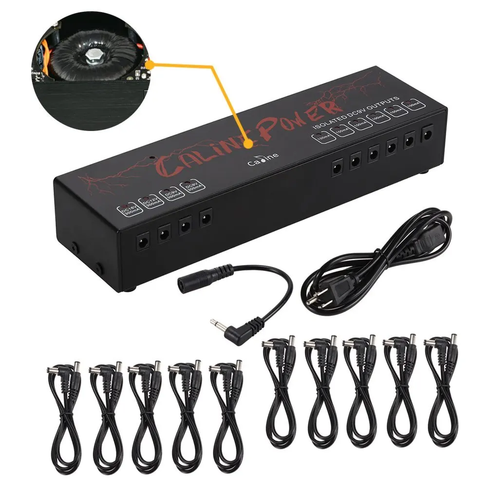 

new Caline CP-08 10 Output Guitar Effect Pedal Board adapter 9V 12V 18V Isolated Short Circuit /Overcurrent Protection