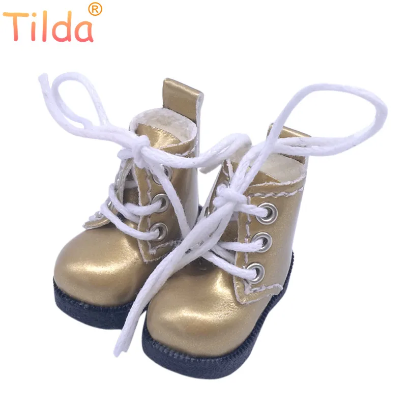 Куклы ботинки Tilda для кукол Blyth Размер 3 2 см 1/8 дюйма кожаные туфли в горошек BJD
