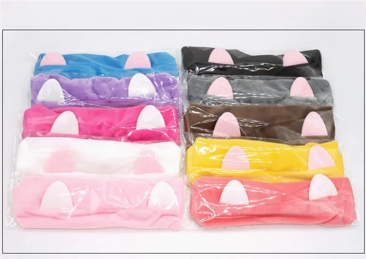 2 Cat Ears Headband Headwrap For Women Fashion Jewerly Girl Makeup Face Washing Hairband Headband Female Hairhold Hair Accessories