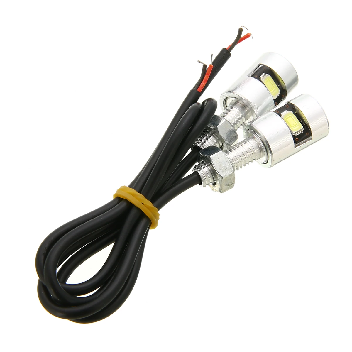 2pcs 12V LED Auto Motorcycle Car License Plate Screw Bolt Light Tail Number Plate Lamp White Super Bright Bulbs