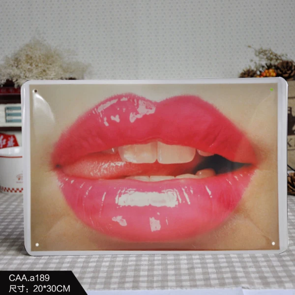 New Red Lips Vintage Craft Tin Sign Retro Metal Painting Antique Iron Poster bar pub Signs Wall Art sticker 20x30CM | Дом и сад
