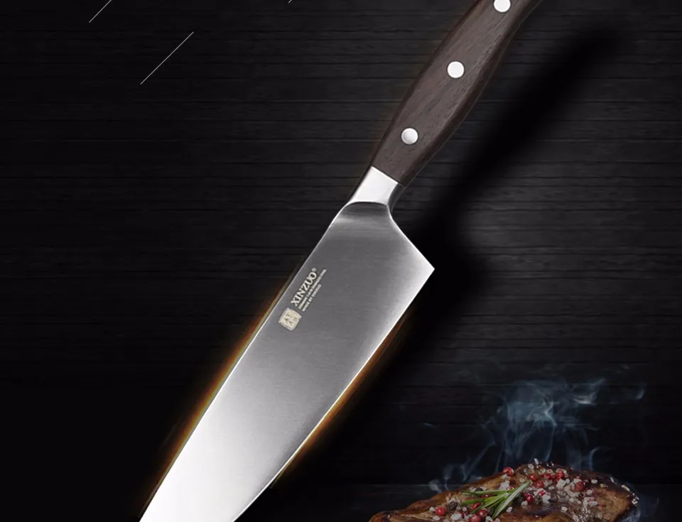 XINZUO 8 ''профессиональный нож шеф-повара, немецкий стальной кухонный нож, нож для овощей/дыни, ножи из палисандра с ручкой, нож для мясника