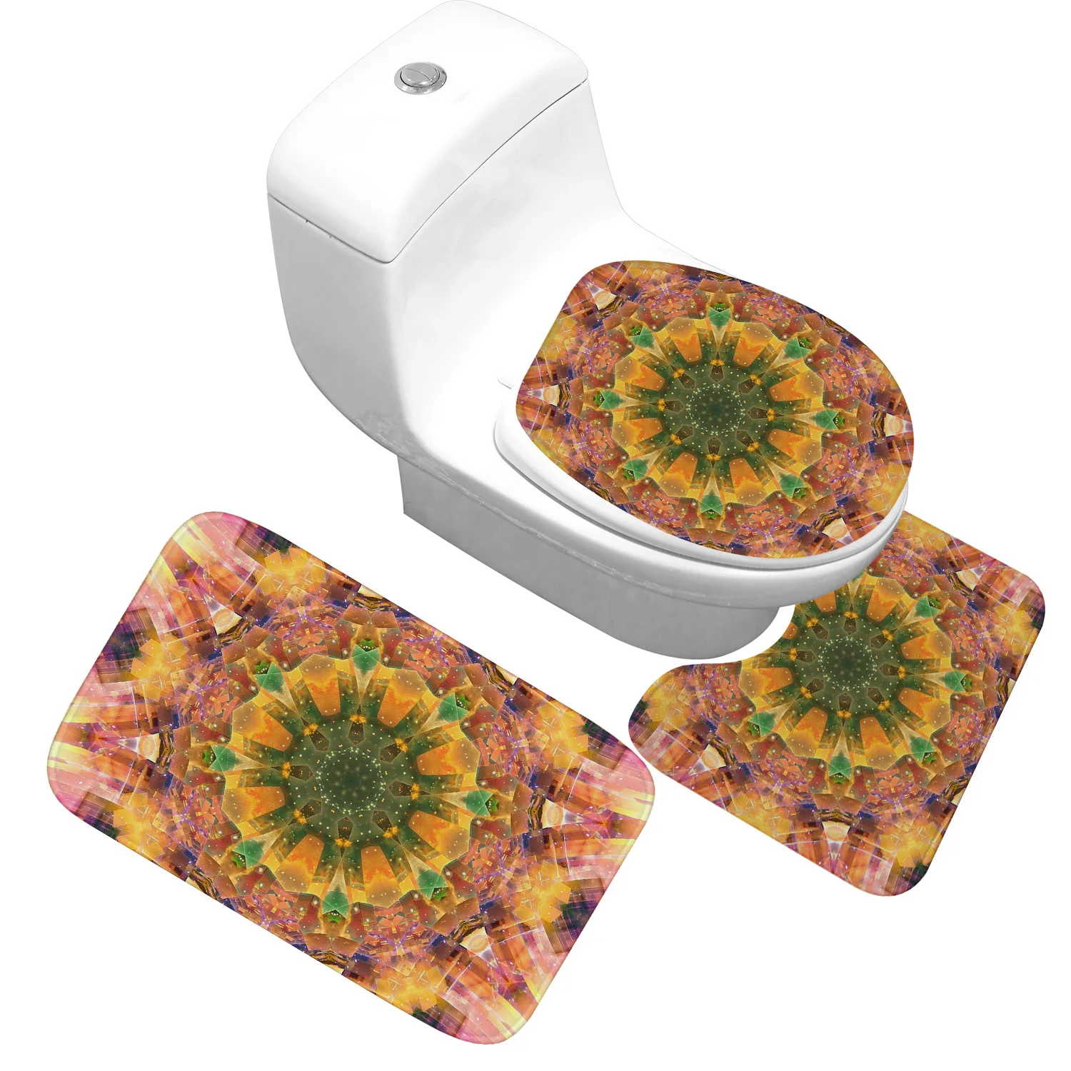 Preise Bad Matte 3 Stück Set Klassische Muster Wc Abdeckung Fuß Pad Nicht Absorbent Bad Tür Matte Flanell Weichen bathr Teppich Teppich