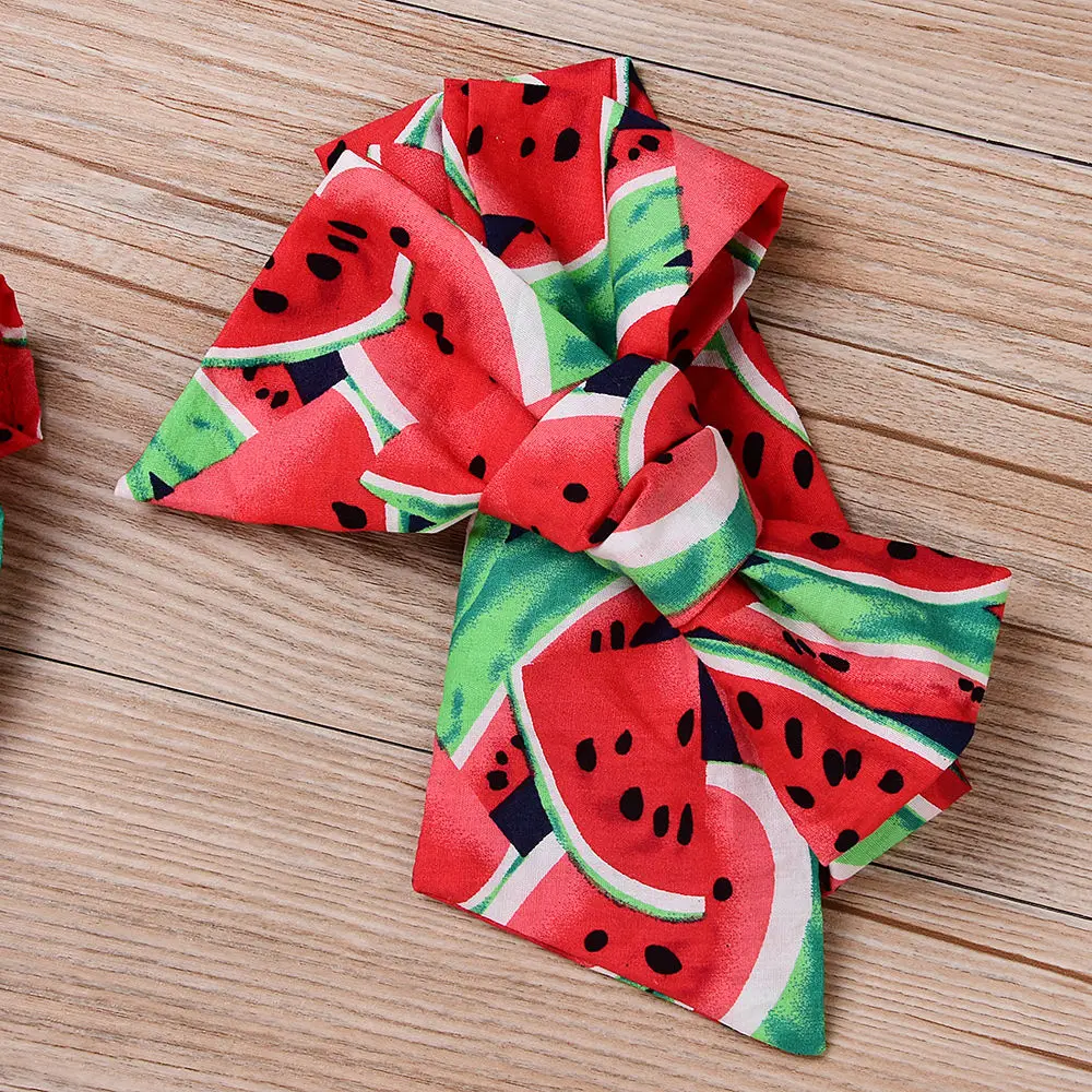 2019 Baby girl summer clothing Watermelon Romper Jumpsuit Headband Outfit for Kid clothes toddler Children newborn