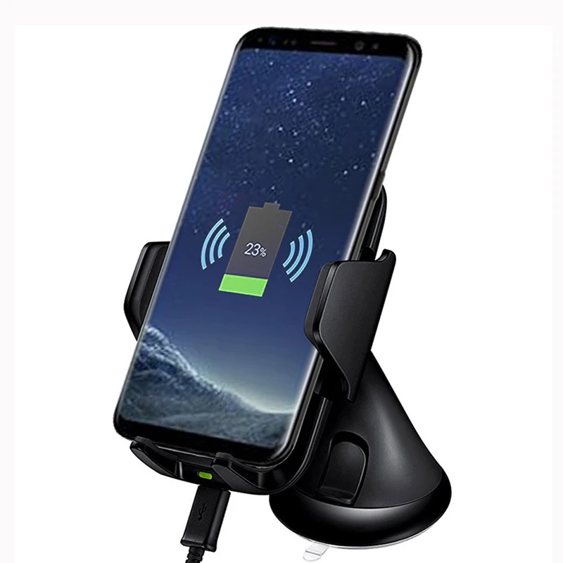 Адаптер для быстрого автомобильного Беспроводной зарядное устройство Qi Беспроводной автомобиля Зарядное устройство для iPhone X/8/8 Plus samsung для xiaomi huawei быстрой зарядки мобильного телефона Зарядное устройство
