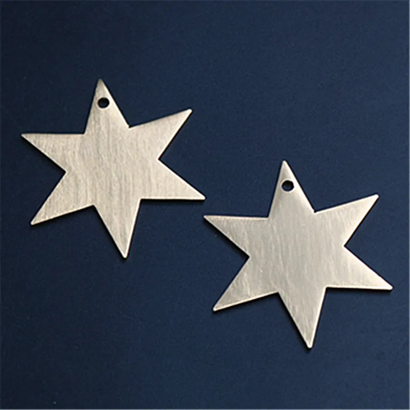 

2pcs new golden environmental protection aluminum alloy hexagonal star charm earrings necklace DIY metal jewelry alloy pendants