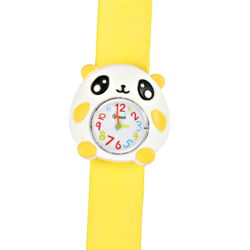 2017 мультфильм дети Часы 3D панда силиконовый ремешок Кварцевые наручные часы спортивной моды дети Часы милый ребенок часы Рождественский