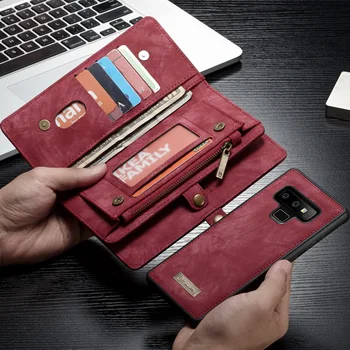 

Magnetic Flip Zipper Wallet Book Case For Samsung Galaxy Note 9 8 Real Leather Card Holder For Samsung S7 Edge S8 S9 Plus Coque