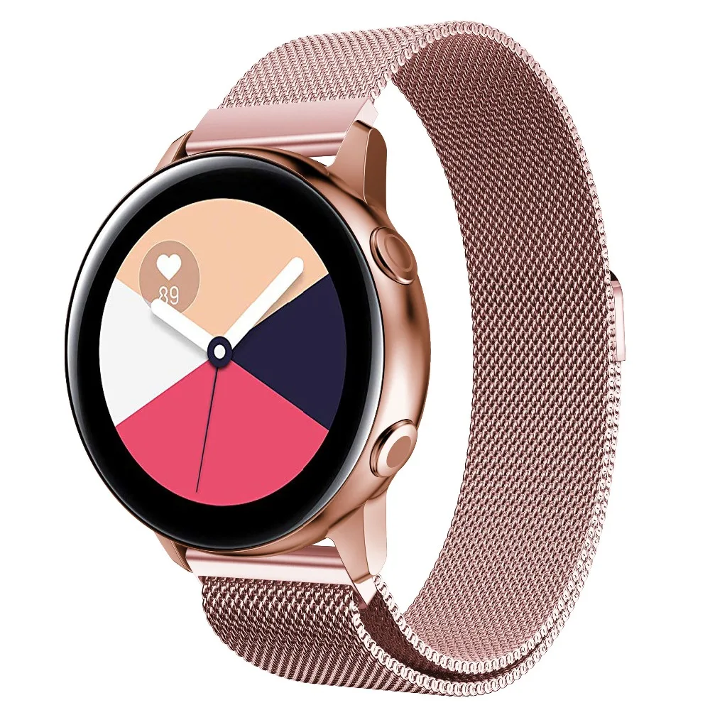 Ремешок для часов 20 мм Samsung Galaxy Watch Active 2 Gear S2 Amazfit Bip Миланский магнитный браслет из