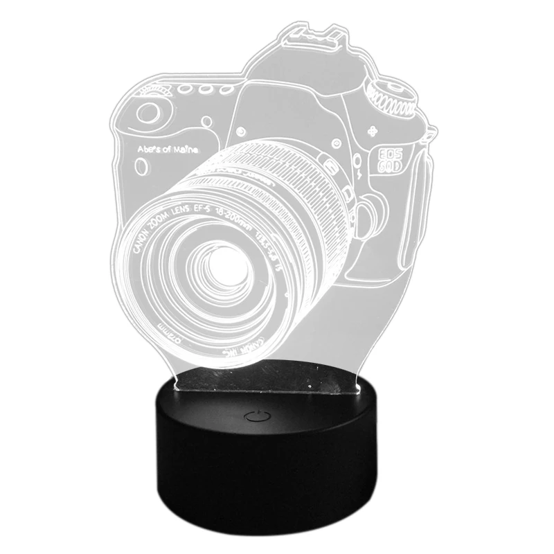 

Night lights camera 3D visual Illusion colorful Multi-colored Change USB Touch Button LED Desk Lamp, table Light for Home Room D
